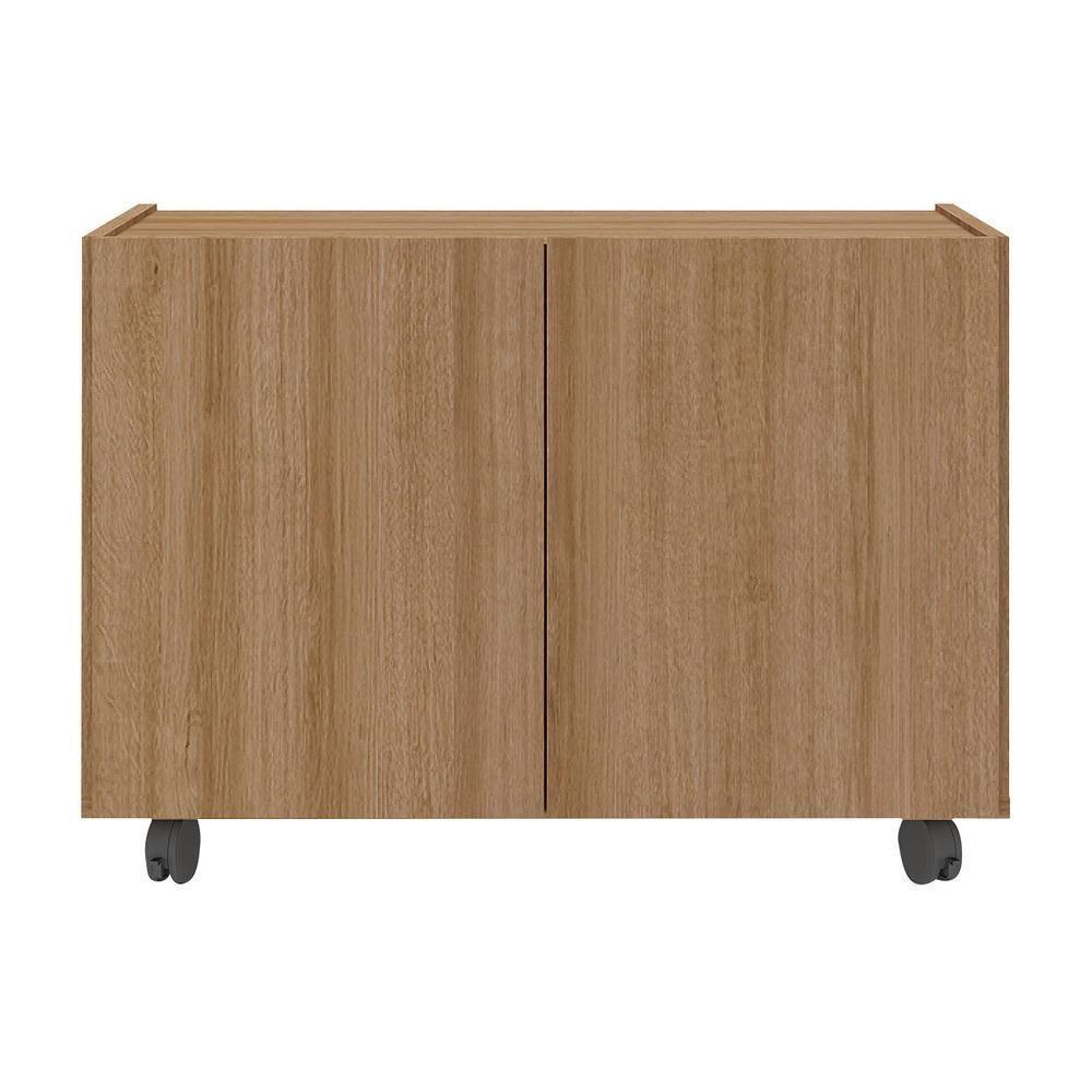 Mesa De Cabeceira Com Rodízios 2 Portas Multimóveis Mp4131 Rustic Rustic - 3