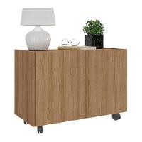 Mesa De Cabeceira Com Rodízios 2 Portas Multimóveis Mp4131 Rustic Rustic - 1