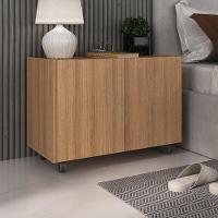 Mesa De Cabeceira Com Rodízios 2 Portas Multimóveis Mp4131 Rustic Rustic - 5