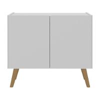 Mesa De Cabeceira Retrô 2 Portas Multimóveis Mp4133 Branca/natural Branco/natural - 5