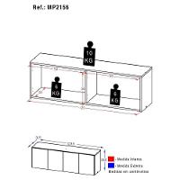 Armário De Cozinha Aéreo 4 Portas Multimóveis Mp2156 Rustic Rustic