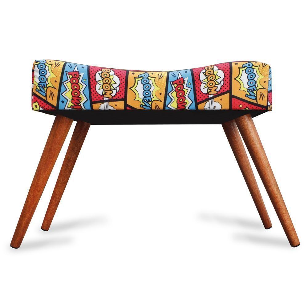 Kit 3 Puff Cama Inbox Boom Retangular Com Pés Em Madeira Maciça Tecido Suede - 4