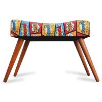 Kit 3 Puff Cama Inbox Boom Retangular Com Pés Em Madeira Maciça Tecido Suede