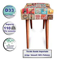 Kit 3 Puff Cama Inbox Las Vegas Retangular Com Pés Em Madeira Maciça Tecido Suede - 5