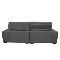Sofá 2,42m Retrátil E Reclinável Com Molas Cama Inbox Confort Tecido Suede Velusoft Cinza - 2