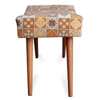 Kit 2 Puff Cama Inbox Bagdade Retangular Com Pés Em Madeira Maciça Tecido Suede - 3