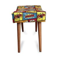 Kit 2 Puff Cama Inbox Boom Retangular Com Pés Em Madeira Maciça Tecido Suede - 3