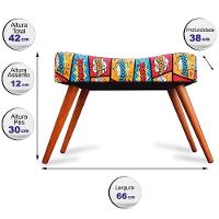 Kit 2 Puff Cama Inbox Boom Retangular Com Pés Em Madeira Maciça Tecido Suede - 6