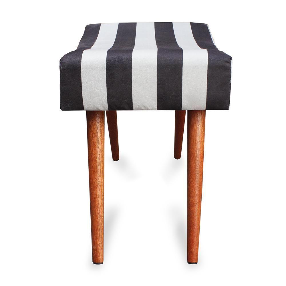 Kit 2 Puff Cama Inbox Hamburgo Retangular Com Pés Em Madeira Maciça Tecido Suede - 3