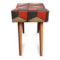 Kit 2 Puff Cama Inbox Kingston Retangular Com Pés Em Madeira Maciça Tecido Suede - 3