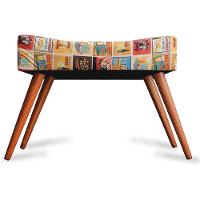 Kit 2 Puff Cama Inbox Las Vegas Retangular Com Pés Em Madeira Maciça Tecido Suede - 3