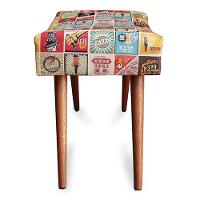 Kit 2 Puff Cama Inbox Las Vegas Retangular Com Pés Em Madeira Maciça Tecido Suede - 6