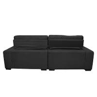 Sofá 2,82m Retrátil E Reclinável Com Molas Cama Inbox Confort Tecido Suede Velusoft Preto - 5