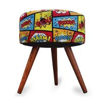 Puff Cama Inbox Boom Redondo Com Pés Em Madeira Maciça Tecido Suede - 3