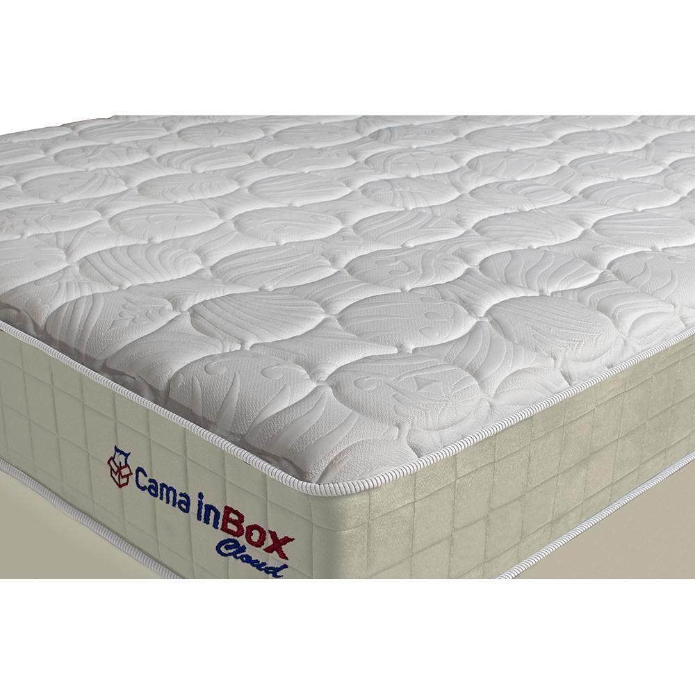 Conjunto Cama Box Queen Com Molas Ensacadas Cama Inbox Cloud Bege 158x198x67 - 2