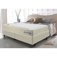 Conjunto Cama Box Queen Com Molas Ensacadas Cama Inbox Cloud Bege 158x198x67 - 1
