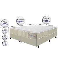 Conjunto Cama Box Queen Com Molas Ensacadas Cama Inbox Cloud Bege 158x198x67 - 4