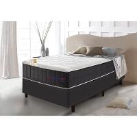 Conjunto Cama Box Solteiro Com Molas Ensacadas Cama Inbox Cloud Cinza 88x188x67 - 1