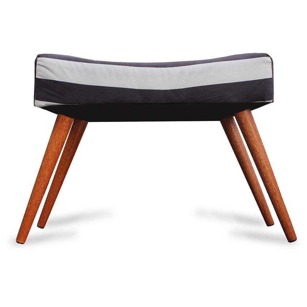 Puff Cama Inbox Hamburgo Retangular Com Pés Em Madeira Maciça Tecido Suede - 4