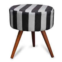 Puff Cama Inbox Hamburgo Redondo Com Pés Em Madeira Maciça Tecido Suede - 1