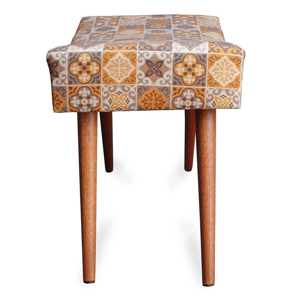 Puff Cama Inbox Bagdade Retangular Com Pés Em Madeira Maciça Tecido Suede - 3