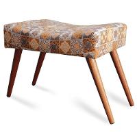 Puff Cama Inbox Bagdade Retangular Com Pés Em Madeira Maciça Tecido Suede - 1