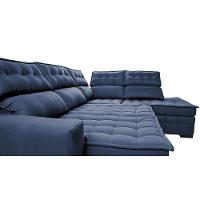 Sofá De Canto Direito 2,65x2,30m Retrátil E Reclinável Com Molas Ensacadas Cama Inbox Nobre Azul - 5