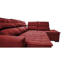 Sofá De Canto Direito 2,65x2,30m Retrátil E Reclinável Com Molas Ensacadas Cama Inbox Nobre Vermelho - 2