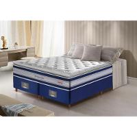 Conjunto Cama Box Queen De Molas Ensacadas D33 Com Pillow Top Cama Inbox Select 158x198x71 Azul - 1