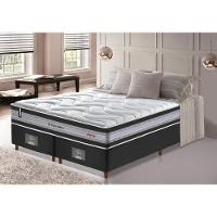 Conjunto Cama Box Queen De Molas Ensacadas D33 Cama Inbox Select Firme 158x198x71 Preto - 1