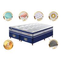 Conjunto Cama Box Queen De Molas Ensacadas D33 Cama Inbox Select Firme 158x198x71 Azul - 5