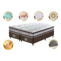 Conjunto Cama Box King De Molas Ensacadas D33 Cama Inbox Select Firme 193x203x71 Café - 5