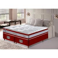 Conjunto Cama Box Queen De Molas Ensacadas D33 Cama Inbox Select Firme 158x198x71 Vermelho - 1