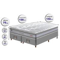 Conjunto Cama Box Queen De Molas Ensacadas D33 Cama Inbox Select Firme 158x198x71 Cinza - 6