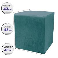 Puff Zelda Quadrado Multiuso 43x43x43cm Tecido Suede Velusoft Azul - 4