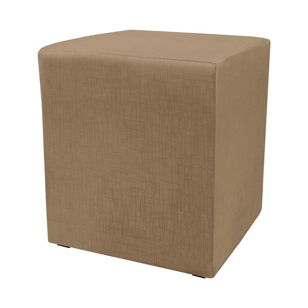 Puff Zelda Quadrado Multiuso 43x43x43cm Tecido Suede Velusoft Café - 1