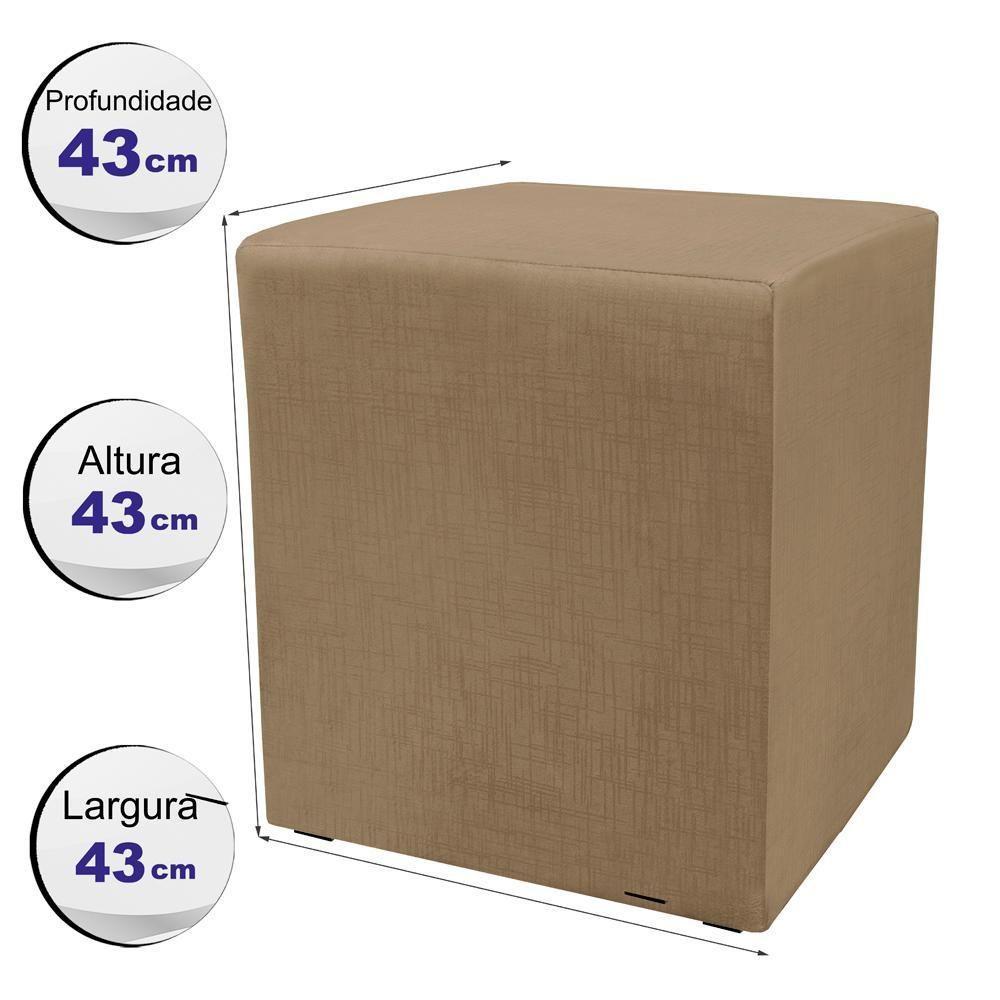 Puff Zelda Quadrado Multiuso 43x43x43cm Tecido Suede Velusoft Café - 4