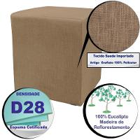 Puff Zelda Quadrado Multiuso 43x43x43cm Tecido Suede Velusoft Café - 3