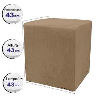Puff Zelda Quadrado Multiuso 43x43x43cm Tecido Suede Velusoft Café - 4