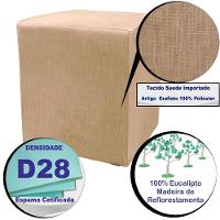 Puff Zelda Quadrado Multiuso 43x43x43cm Tecido Suede Velusoft Castor - 3