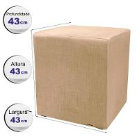 Puff Zelda Quadrado Multiuso 43x43x43cm Tecido Suede Velusoft Castor - 4