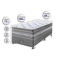 Conjunto Cama Box Solteiro De Molas Ensacadas Cama Inbox Select Euro Soft 88x188x71 Cinza - 6