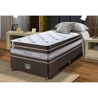 Conjunto Cama Box Solteiro De Molas Ensacadas Cama Inbox Select Euro Soft 88x188x71 Café - 1