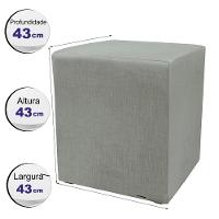Puff Zelda Quadrado Multiuso 43x43x43cm Tecido Suede Velusoft Cinza - 4