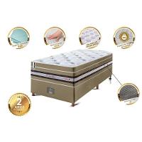 Conjunto Cama Box Solteiro De Molas Ensacadas Cama Inbox Select Euro Soft 88x188x71 Bege - 5