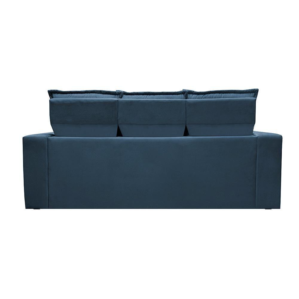 Conjunto De Sofá 3 E 2 Lugares Retrátil E Reclinável Cama Inbox Slim 2,00x1,50m Velusoft Azul - 4