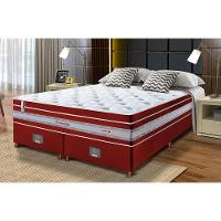 Conjunto Cama Box Queen De Molas Ensacadas Cama Inbox Select Euro Soft 158x198x71 Vermelho - 1