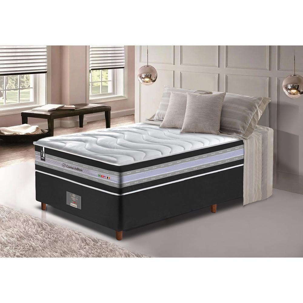 Conjunto Cama Box Solteiro De Molas Ensacadas D33 Cama Inbox Select Firme 88x188x71 Preto - 1
