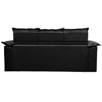 Conjunto De Sofá 3 E 2 Lugares Retrátil E Reclinável Cama Inbox Compact 2,00x1,50m Velusoft Preto