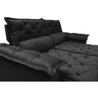 Conjunto De Sofá 3 E 2 Lugares Retrátil E Reclinável Cama Inbox Compact 2,00x1,50m Velusoft Preto - 6